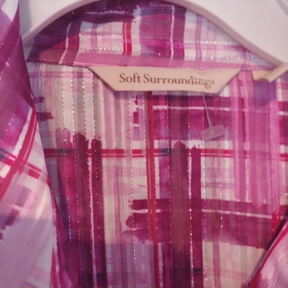 Soft Surroundings Porta Top Blouse Button Front L - Picture 7 of 12